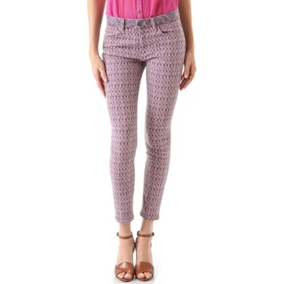 Joe's Jeans Denim - Joe's Jeans High Water Skinny Paisley Floral Jeans Plum